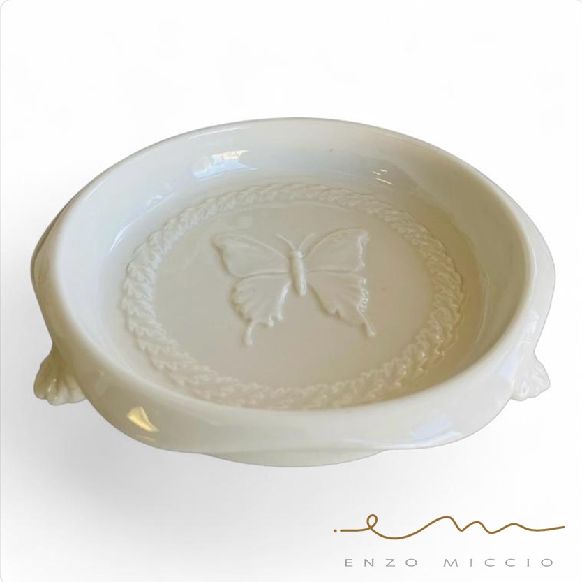 Svuotatasche in porcellana bianca con farfalla ENZO MICCIO Collection