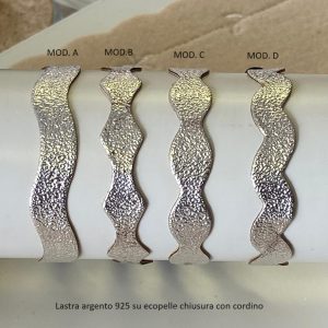 Bracciale in argento 925%o ed ecopelle