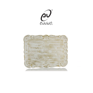 Vassoio in legno dorato e anticato e linea shabby chic