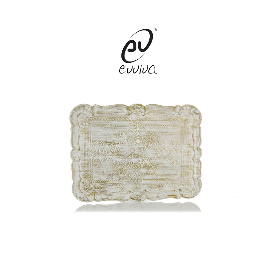 Vassoio in legno dorato e anticato e linea shabby chic