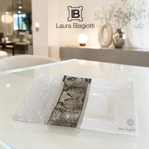 Vassoio centro tavola in vetro di Murano Linea Snake Laura Biagiotti