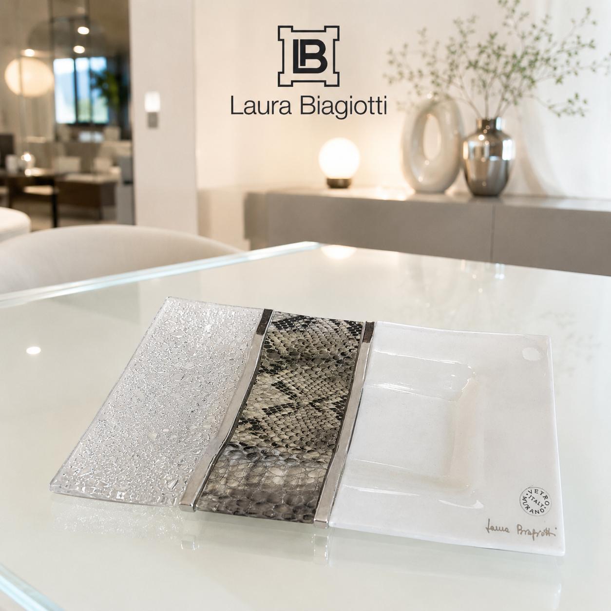 Vassoio centro tavola in vetro di Murano Linea Snake Laura Biagiotti
