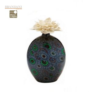 Vasetto Profumatore in ceramica con decoro floreale Brandani