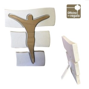 Crocifisso in legno e Marmoresina bianco