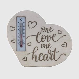 Termometro a forma di cuore con frase