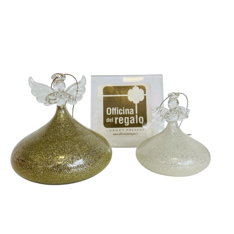 Angelo in vetro soffiato con Luce Led bianco o dorato BAGUTTA