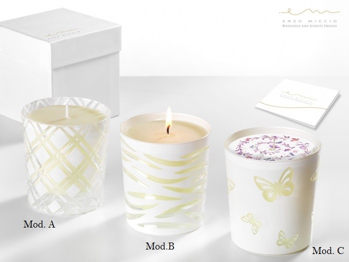 Candele  profumate in bicchiere cristallo ENZO MICCIO