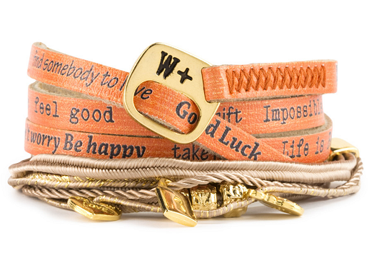 BRACCIALE WE POSITIVE NICE CON CHARMS COL ARANCIO