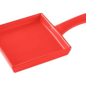 Teglia quadrata in gres rosso con manico BRANDANI