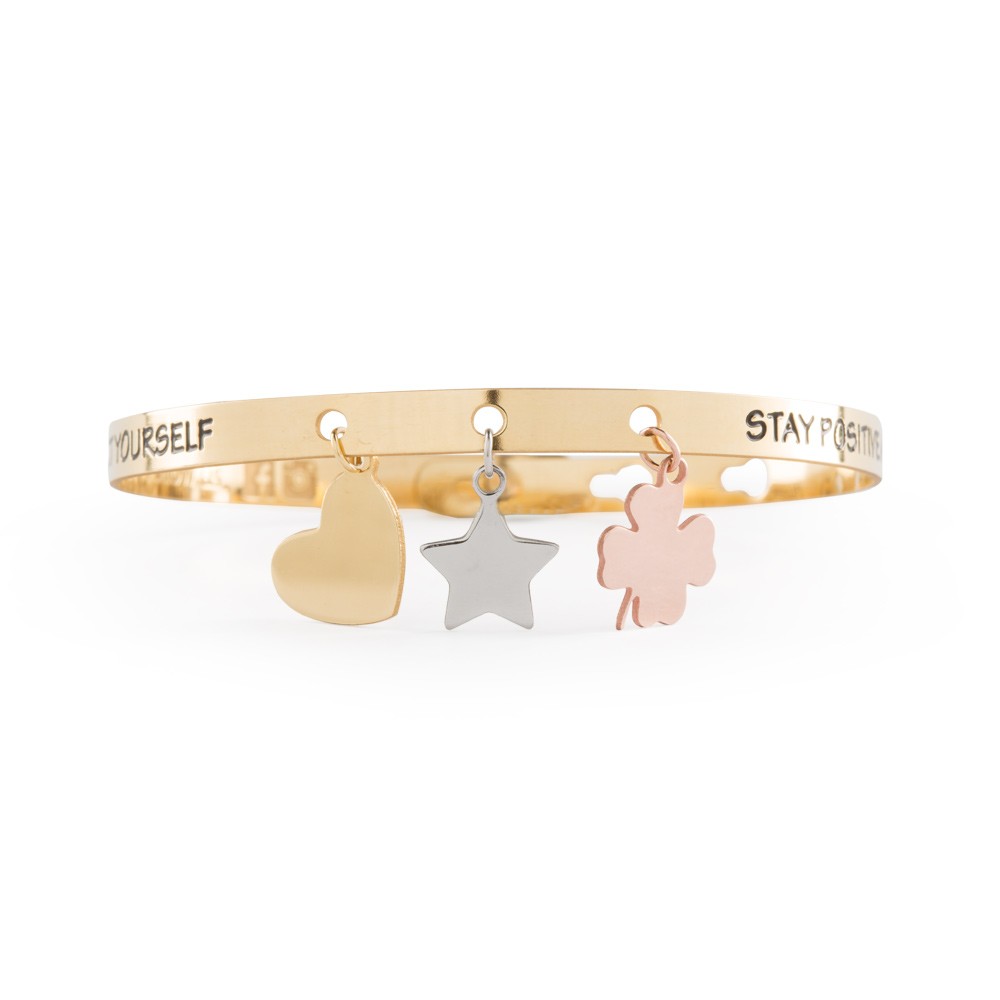 Bracciale metallo We Positive Friends Charms Col. Oro