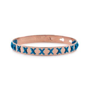 Bracciale We Positive FRIENDS Cross color Oro Rosa c/Turchese