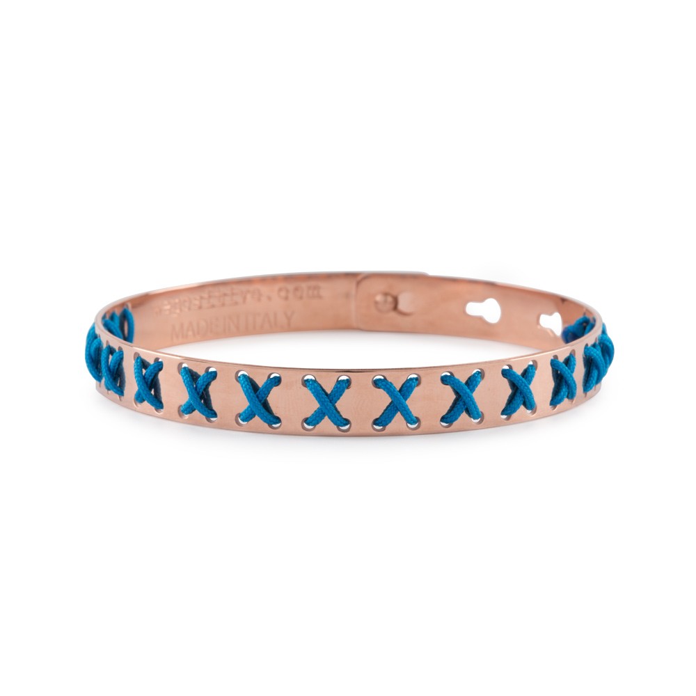 Bracciale We Positive FRIENDS Cross color Oro Rosa c/Turchese