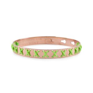 Bracciale We Positive FRIENDS Cross color Oro Rosa c/VERDE