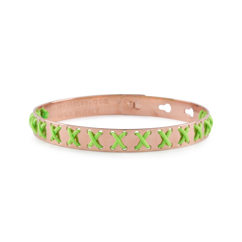 Bracciale We Positive FRIENDS Cross color Oro Rosa c/VERDE