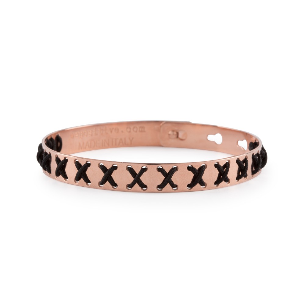 Bracciale We Positive FRIENDS Cross color Oro Rosa c/NERO