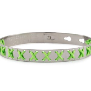 Bracciale WE POSITIVE FRIENDS CROSS COL.ARGENTO C/VERDE