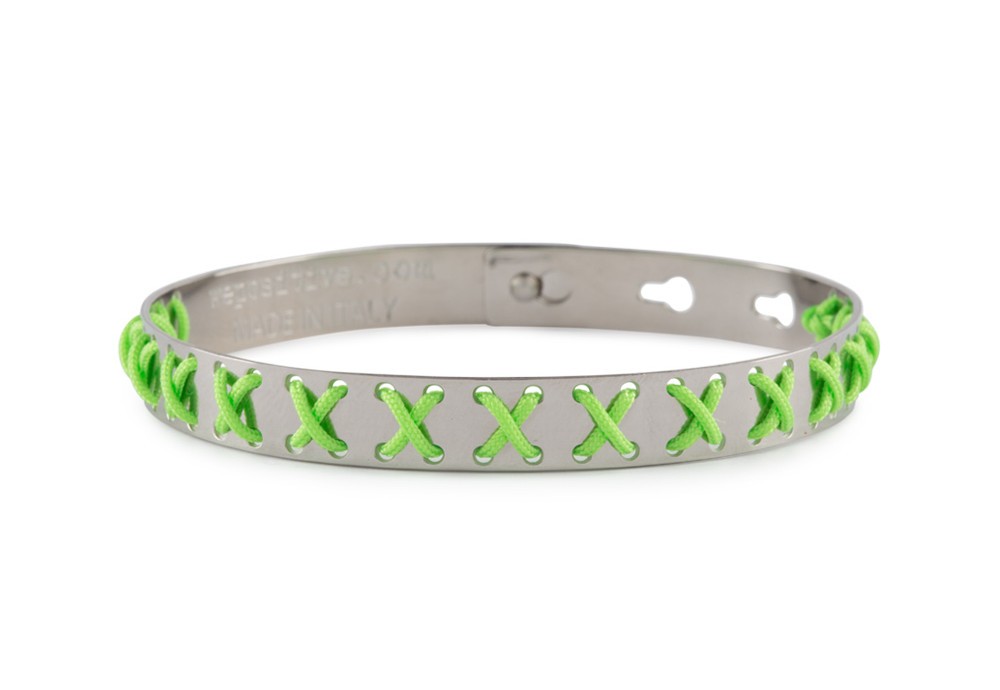 Bracciale WE POSITIVE  FRIENDS CROSS COL.ARGENTO C/VERDE