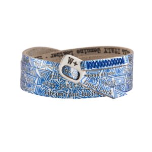 Bracciale WE POSITIVE PRINTED triangoli COL.SILVER BLU