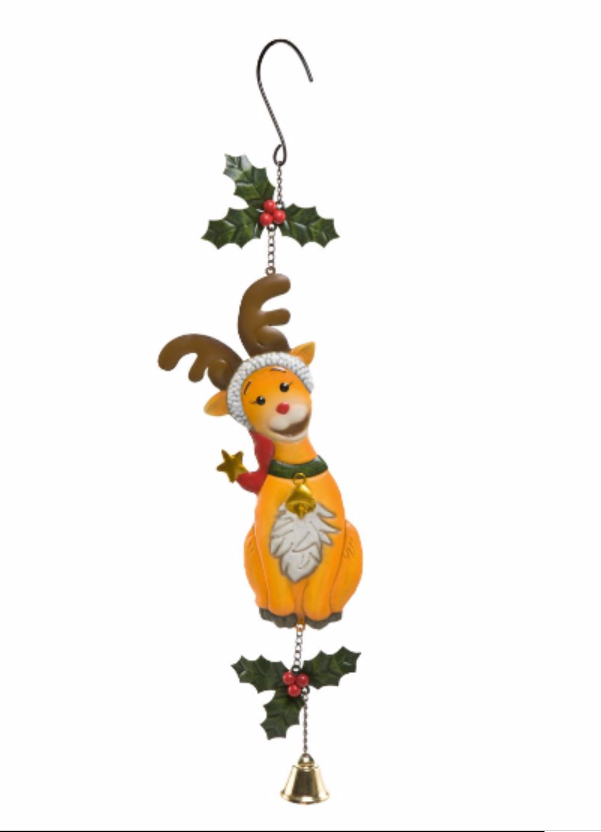 Addobbo Natale Renna con campanello da appendere GOEBEL