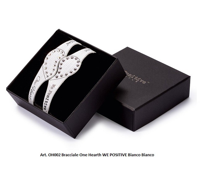 Bracciale One Hearth bianco in pelle WE POSITIVE