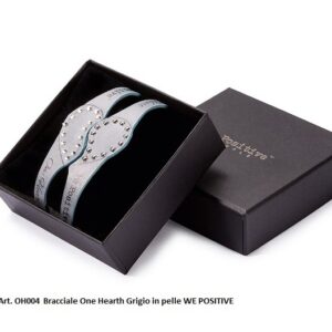 Bracciale One Hearth Grigio in pelle WE POSITIVE