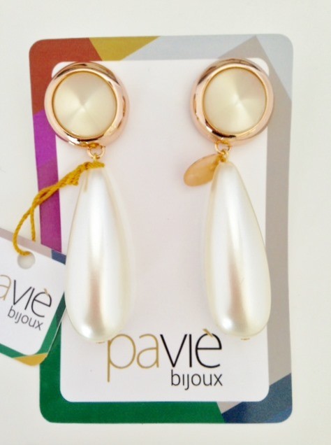 Orecchini Goccia lunghi color perla Paviè Bijoux