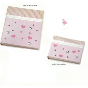 Album foto Rosa con applic. cuori argento ITS