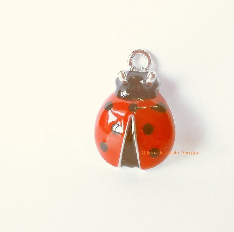 Ciondolo Coccinella in metallo smaltato