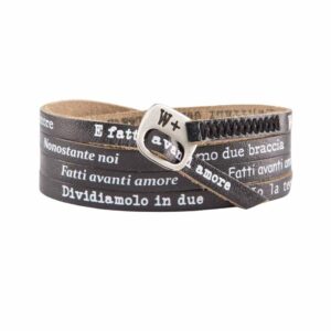 Bracciale We Positive for Nek fatti Avanti Amore nero scritte bianche