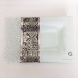 Vassoio centro in vetro di Murano Linea Snake Argento Laura Biagiotti