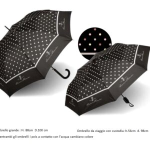 Ombrello nero a pois bianchi Linea Chateaux GOEBEL Bijoux