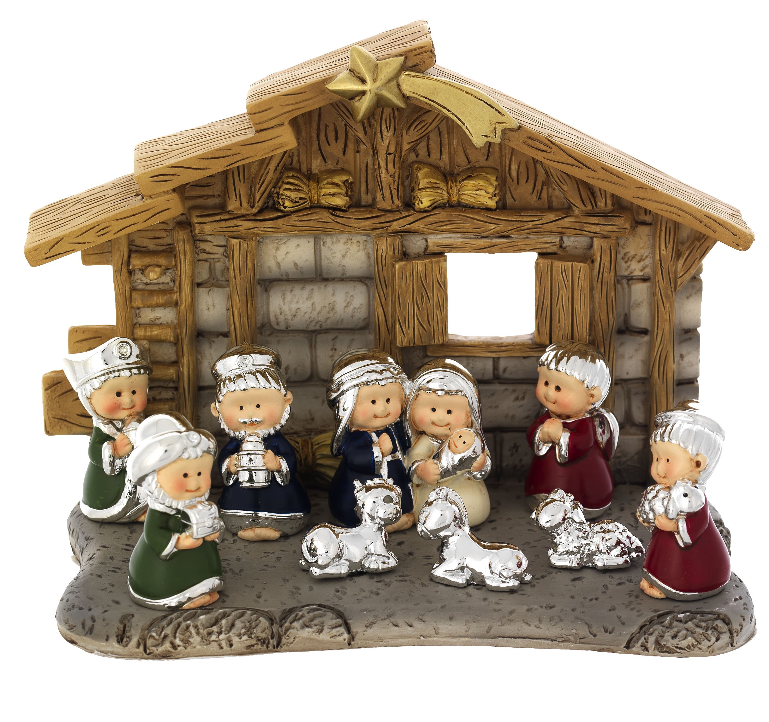 Presepe 9 pezzi con Capanna BAGUTTA NATALE