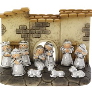 Presepe 9 pezzi con Capanna Bagutta Natale