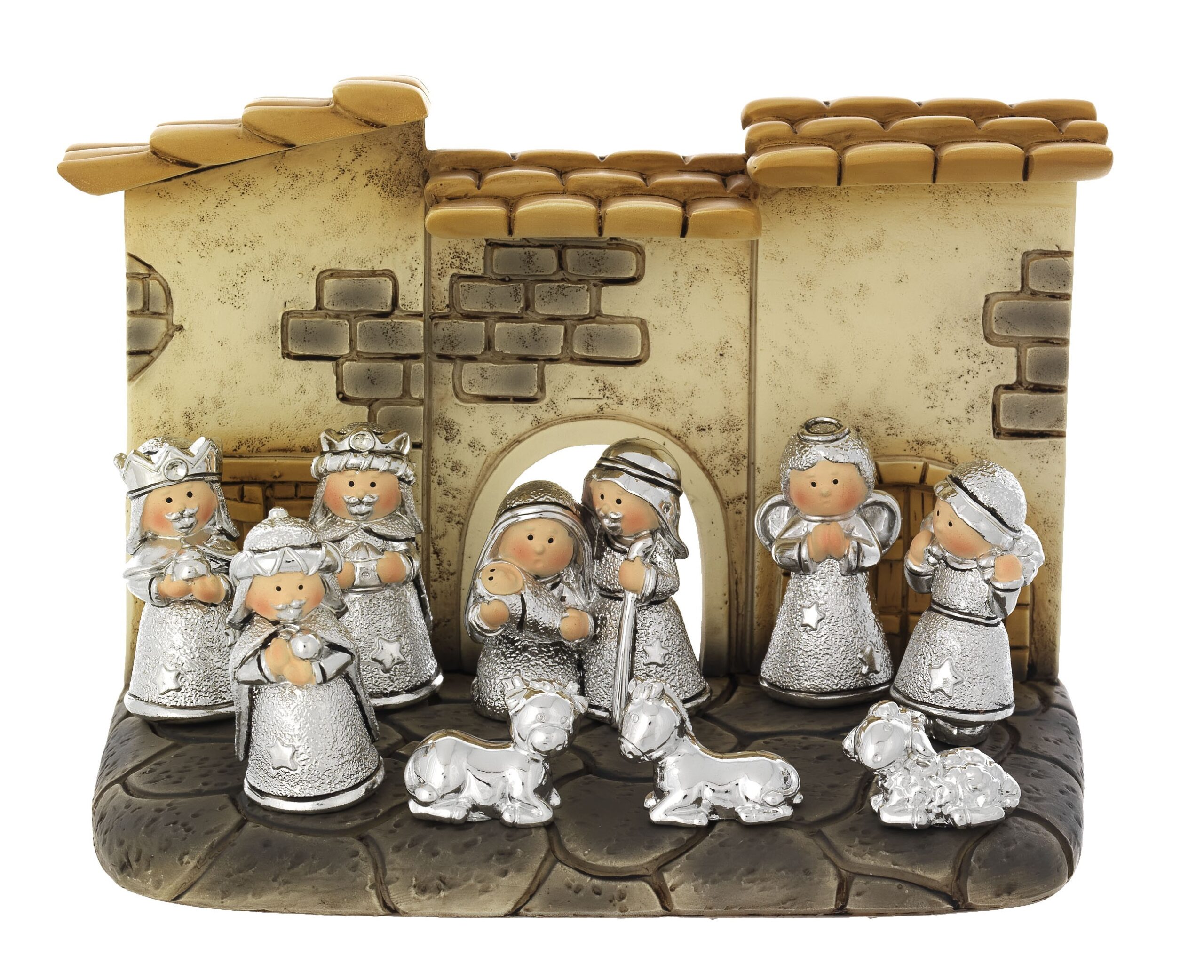 Presepe 9 pezzi con Capanna Bagutta Natale