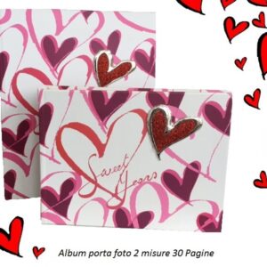 Album fotografico con cuori rosa fucsia e rossi Sweet Years