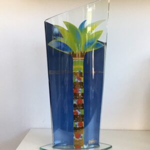Vaso in vetro decoro Palma 