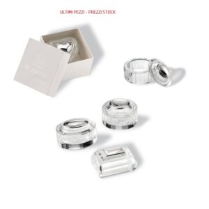 Scatole in cristallo con applicazione argento 925%