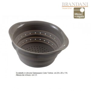 Scolapasta Salvaspazio in Silicone color Tortora BRANDANI