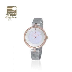 Orologio Donna Rosé con maglia Milano in acciaio Silver Luca Barra