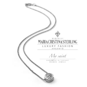 Collana girocollo argento 925‰ con ciondolo San Benedetto