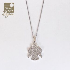 Collana girocollo con ciondolo Angelo con strass