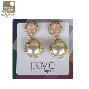 Orecchini pendenti avorio e rosa antico Pavié Bijoux