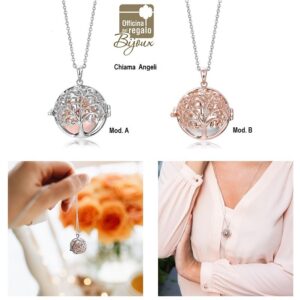 Collana Chiama Angeli lavorazione albero della Vita con sfera all'interno
