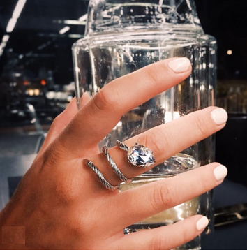Anello intrecciato serpente regolabile con goccia swarovsky Pavié Bijoux