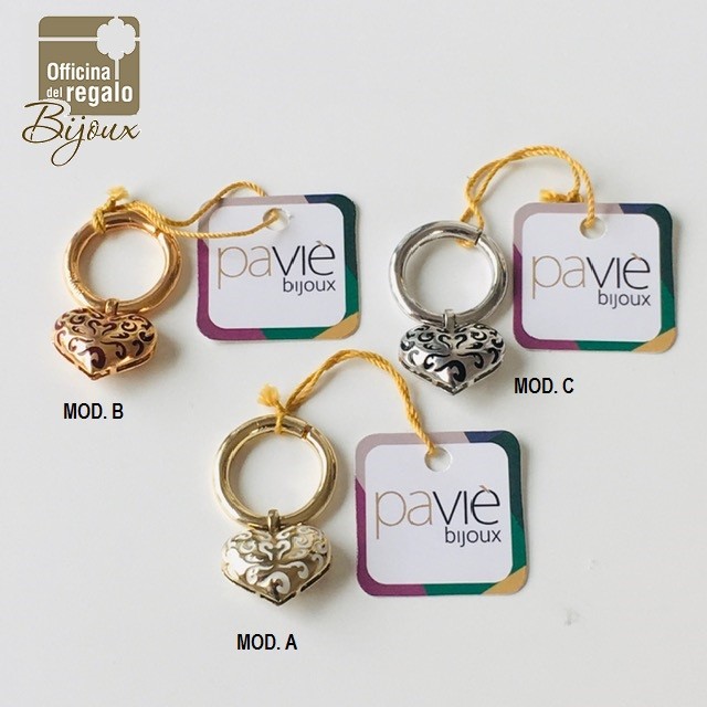 Anello regolabile con charm Cuore smaltato Pavié Bijoux