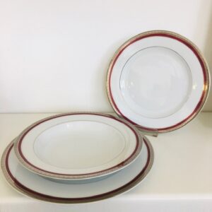 Servizio di Piatti Athos red e Platino 40 pz Philippe Deshoulieres