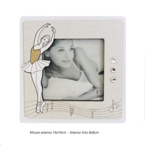 Cornice portafoto Ballerina in legno con strass