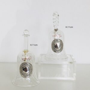 Set 2 campanelle in Vetro soffiato con placca argento 925 Crystal Robert Line