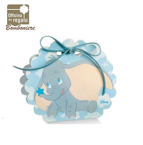 Scatolina Dumbo Azzurra Nascita Battesimo