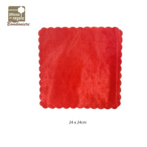 Confezione 50 pz Tulle quadrato smerlato Rosso